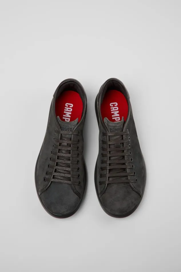 Sneakers Men Camper Pelotas Soller Gray Nubuck And Leather Sneakers