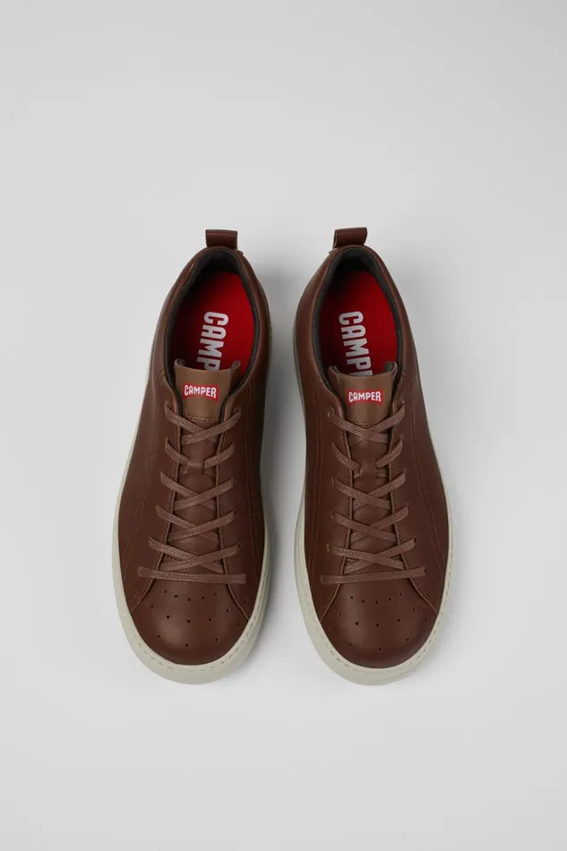 Sneakers Men Camper Runner Brown Leather Sneakers