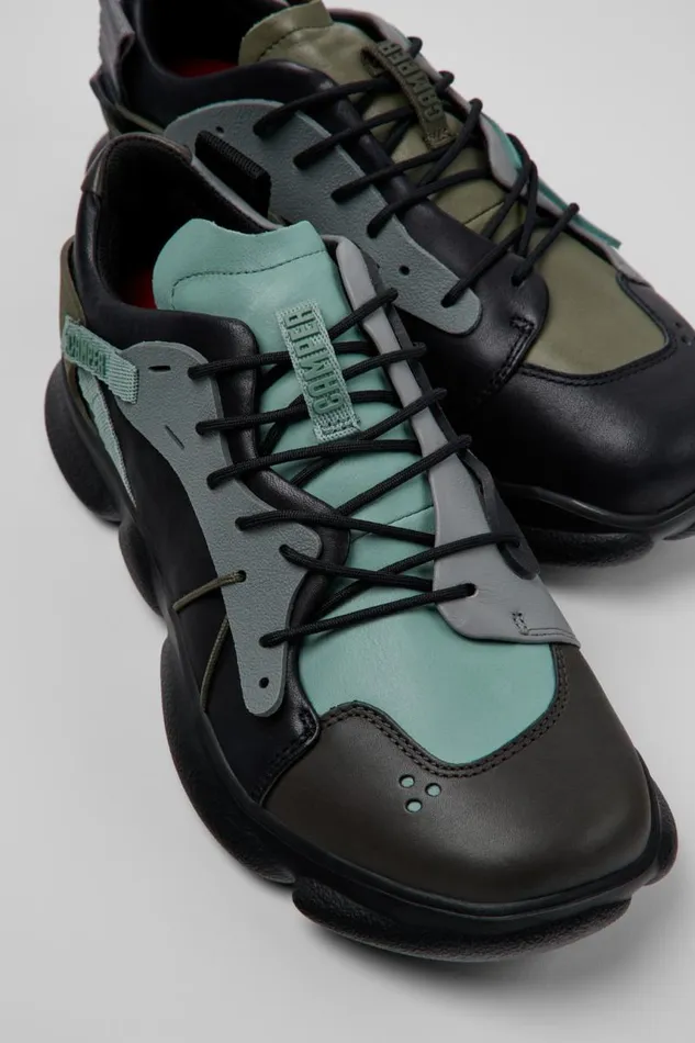 Sneakers Men Camper Twins Multicolor Leather And Textile Sneakers