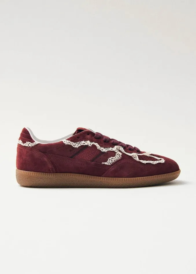 Sneakers Women ALOHAS Tb490 Crochet Burgundy Leather Sneakers