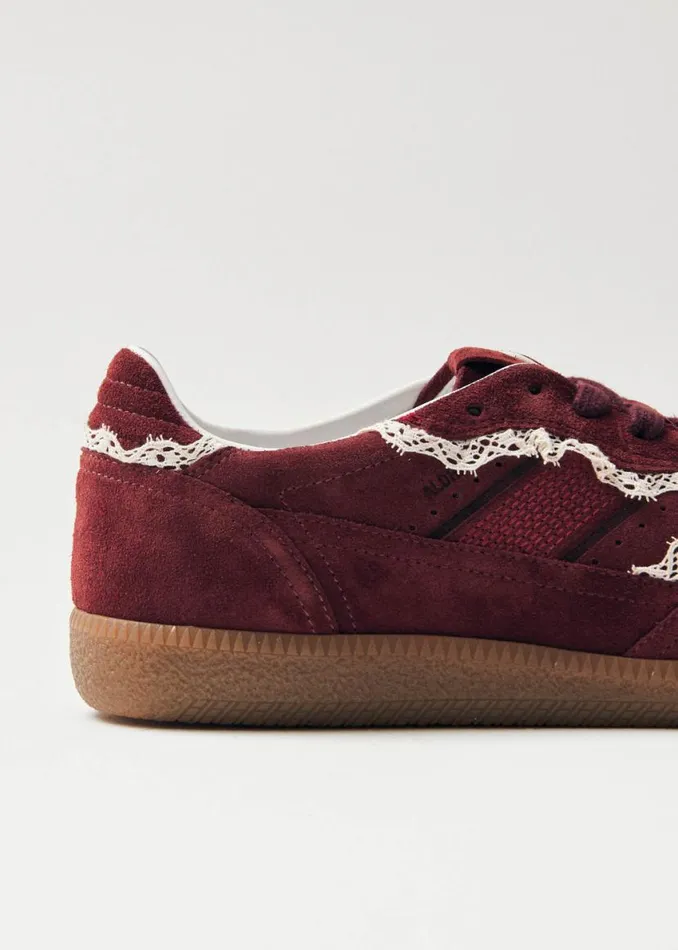 Sneakers Women ALOHAS Tb490 Crochet Burgundy Leather Sneakers