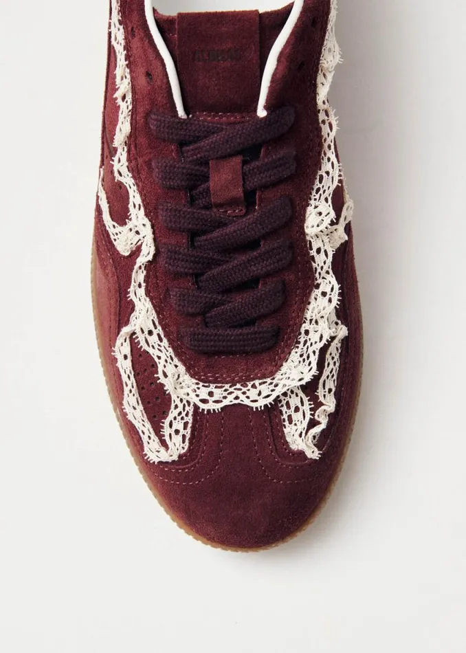 Sneakers Women ALOHAS Tb490 Crochet Burgundy Leather Sneakers