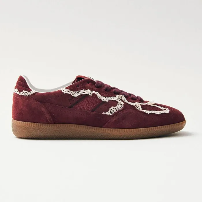 Sneakers Women ALOHAS Tb490 Crochet Burgundy Leather Sneakers