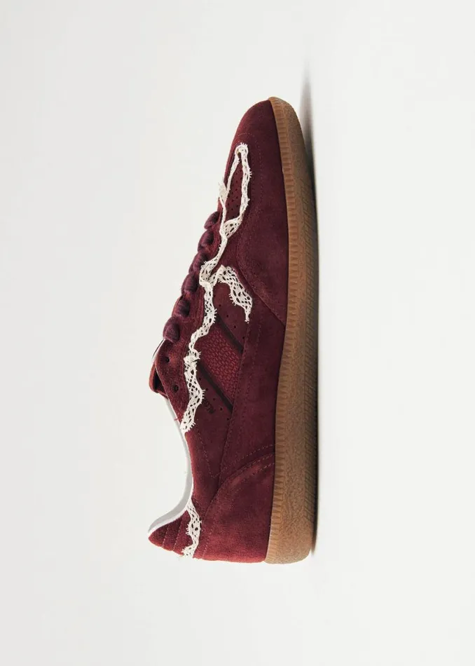 Sneakers Women ALOHAS Tb490 Crochet Burgundy Leather Sneakers