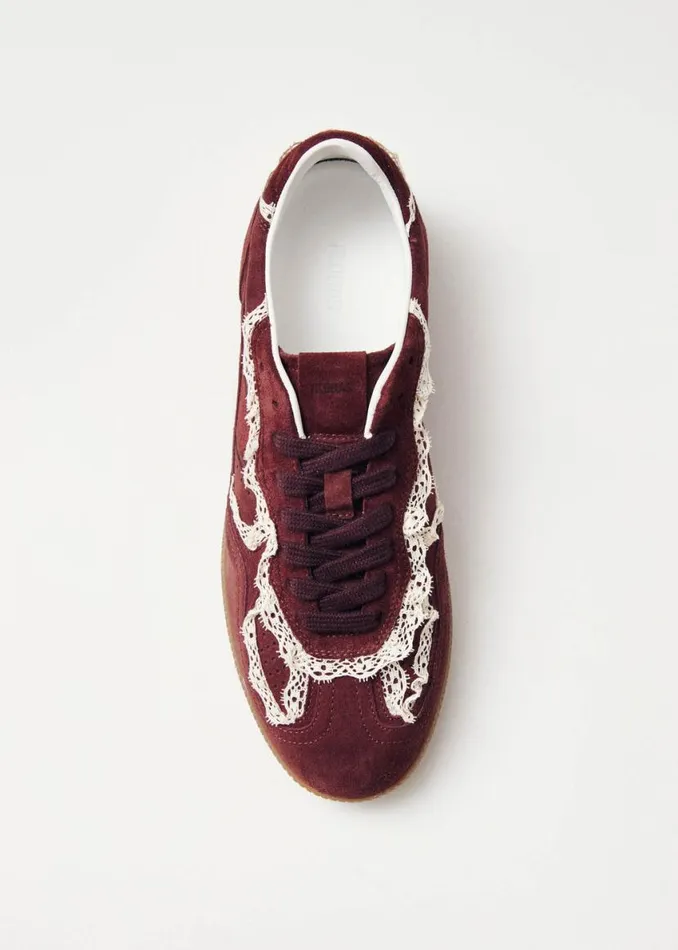 Sneakers Women ALOHAS Tb490 Crochet Burgundy Leather Sneakers