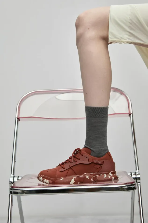 Sneakers Women Camper Karst Red Nubuck And Textile Sneakers Sneakers Women Camper Karst Red Nubuck And Textile Sneakers