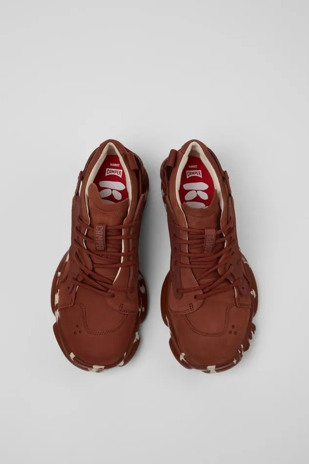Sneakers Women Camper Karst Red Nubuck And Textile Sneakers Sneakers Women Camper Karst Red Nubuck And Textile Sneakers
