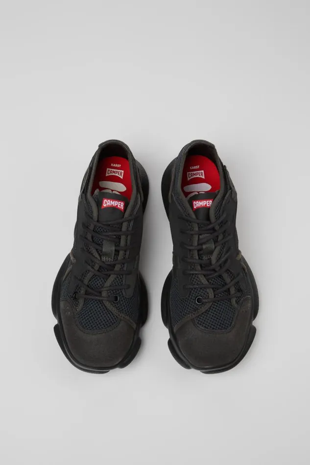 Sneakers Women Camper Karst Sorona Gray And Black Textile Sneaker