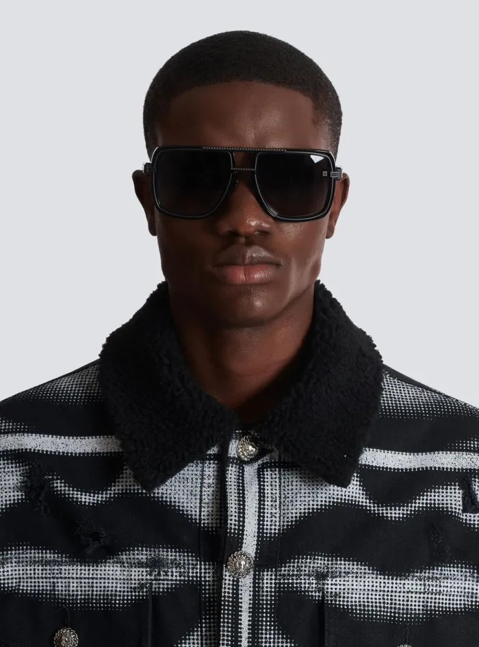 Soldier Sunglasses Black WomenMen Balmain Eyewear