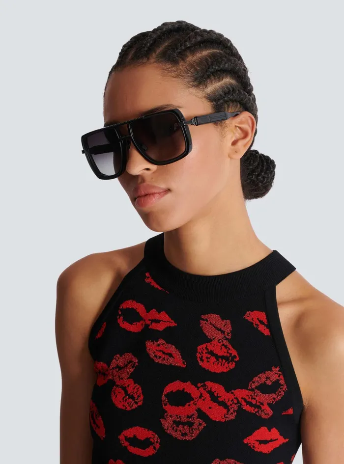 Soldier Sunglasses Black WomenMen Balmain Eyewear