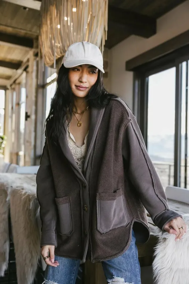 Sophie Cozy Jacket In Brown Brown Women Bohme Outerwear