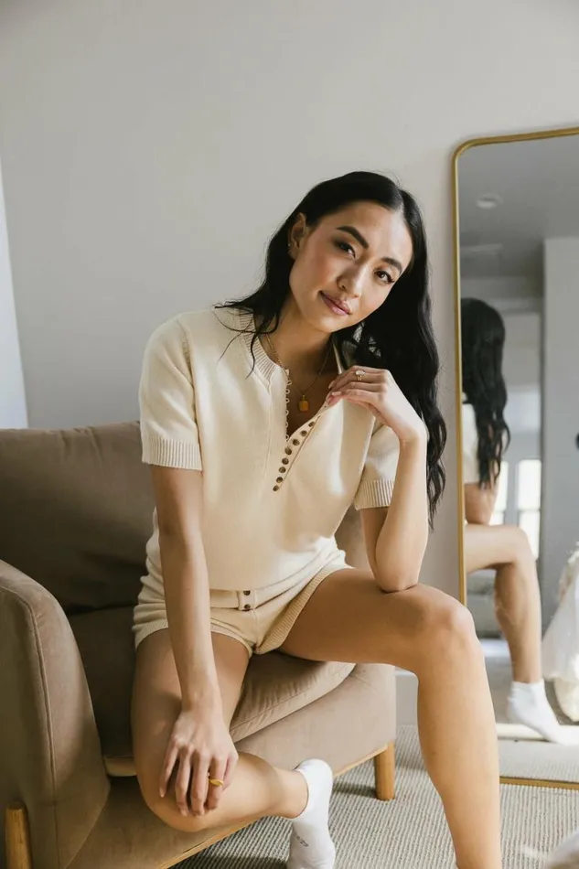Spencer Knit Sweater Top In Cream Cream Women Bohme Sets