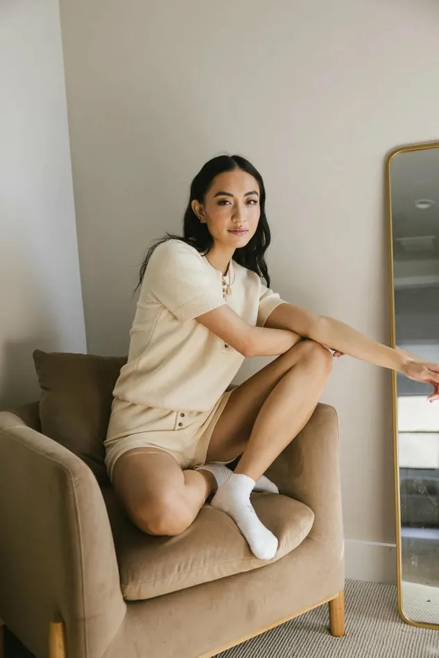 Spencer Knit Sweater Top In Cream Cream Women Bohme Sets