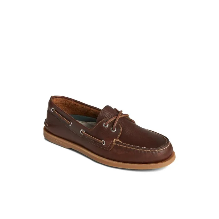 Sperry Authentic Original Pull Up Leather Boat Shoe Dark Beige Men Boat Shoes