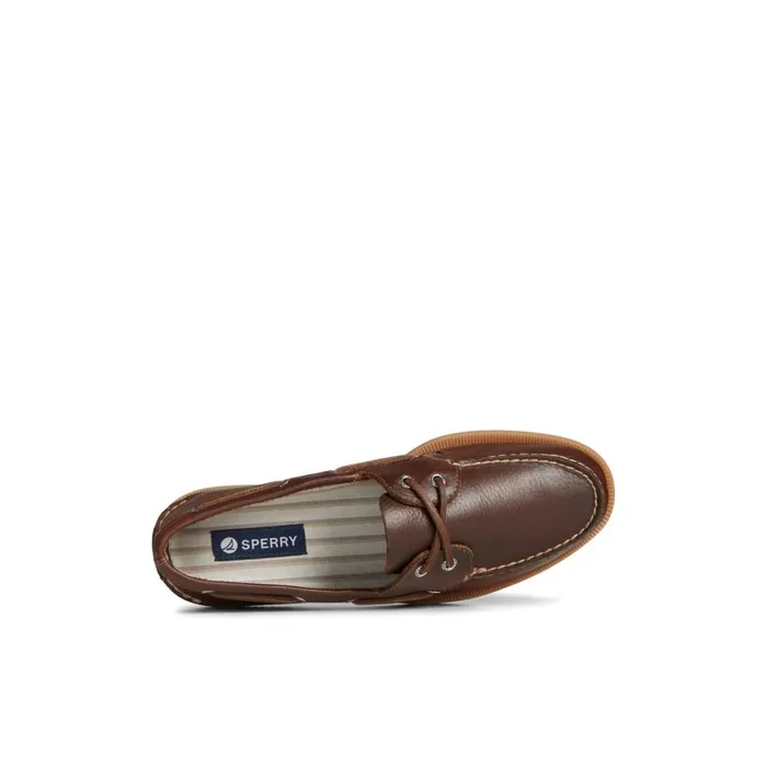 Sperry Authentic Original Pull Up Leather Boat Shoe Dark Beige Men Boat Shoes