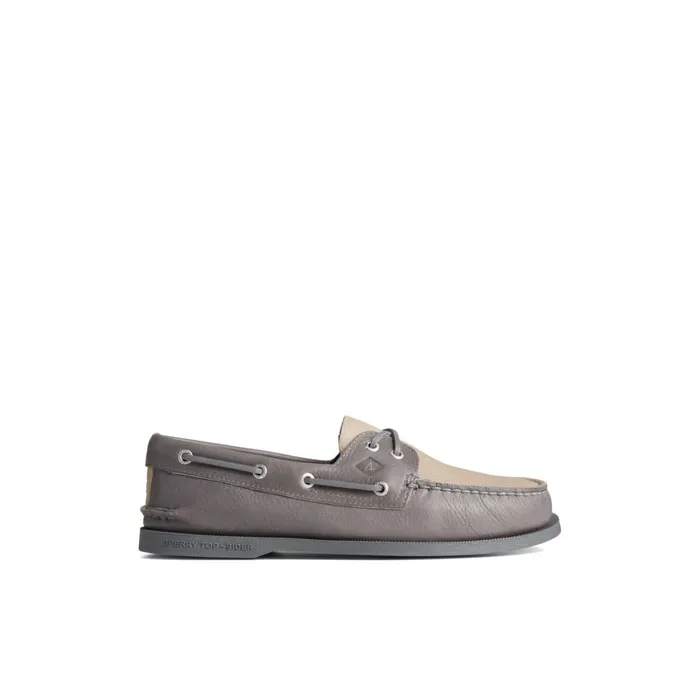 Sperry Authentic Original Tumbled Boat Shoe Grey Men Boat Shoes