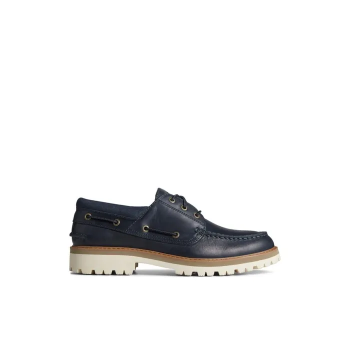 Sperry Authentic Original Unlined Lug 3Eye Boat Shoe Navy Men Boat Shoes