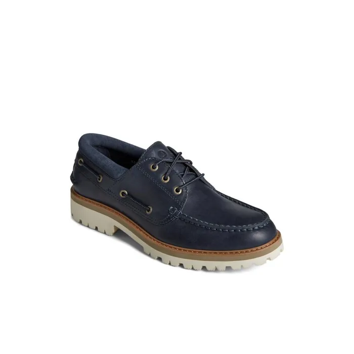 Sperry Authentic Original Unlined Lug 3Eye Boat Shoe Navy Men Boat Shoes