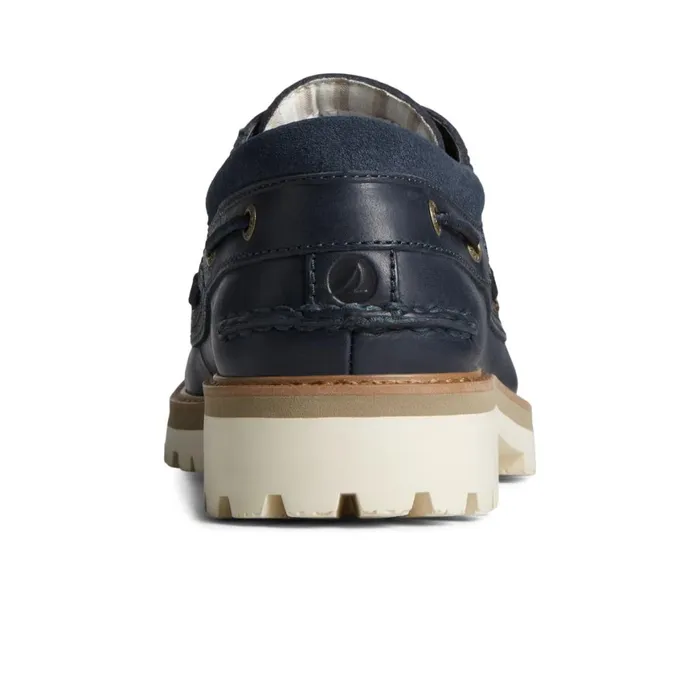 Sperry Authentic Original Unlined Lug 3Eye Boat Shoe Navy Men Boat Shoes
