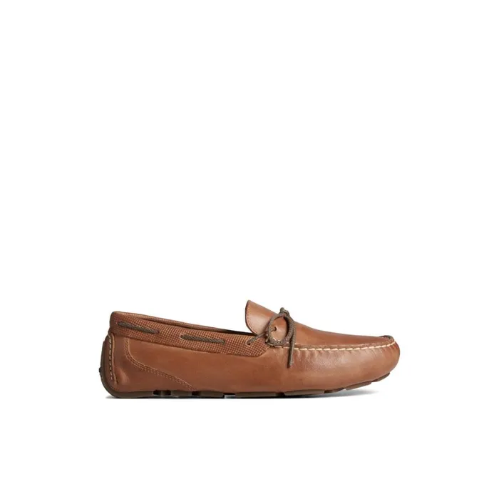 Sperry Davenport Deboss Leather 1Eye Driver Medium Beige Men Loafers and Oxfords