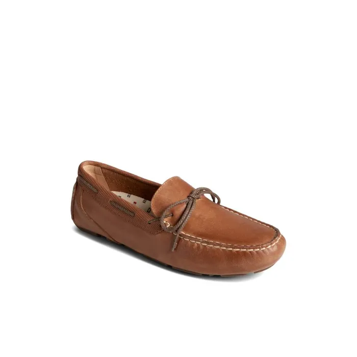 Sperry Davenport Deboss Leather 1Eye Driver Medium Beige Men Loafers and Oxfords