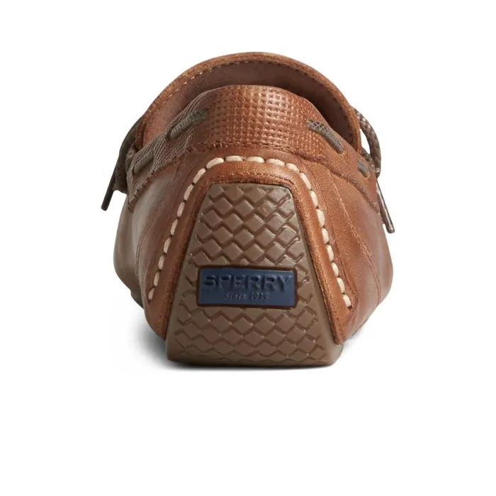 Sperry Davenport Deboss Leather 1Eye Driver Medium Beige Men Loafers and Oxfords