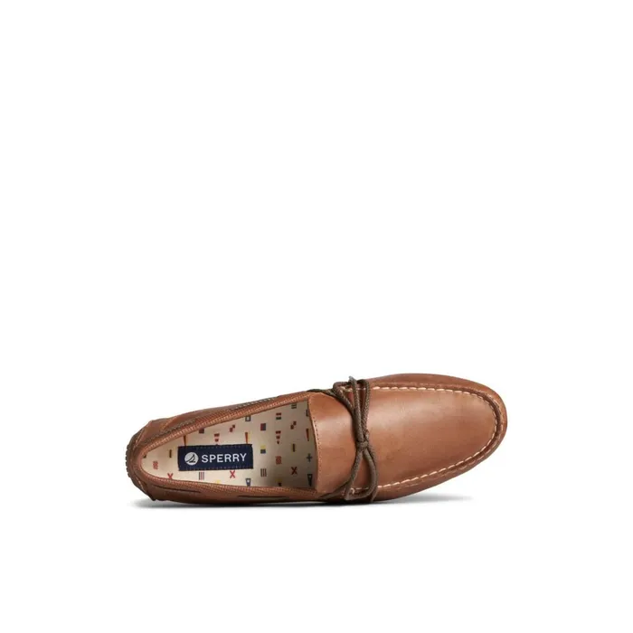 Sperry Davenport Deboss Leather 1Eye Driver Medium Beige Men Loafers and Oxfords