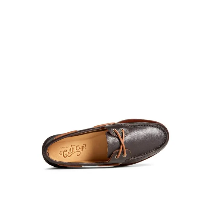 Sperry Gold Cup Authentic Original Tumbled Boat Shoe Brown Men Boat Shoes