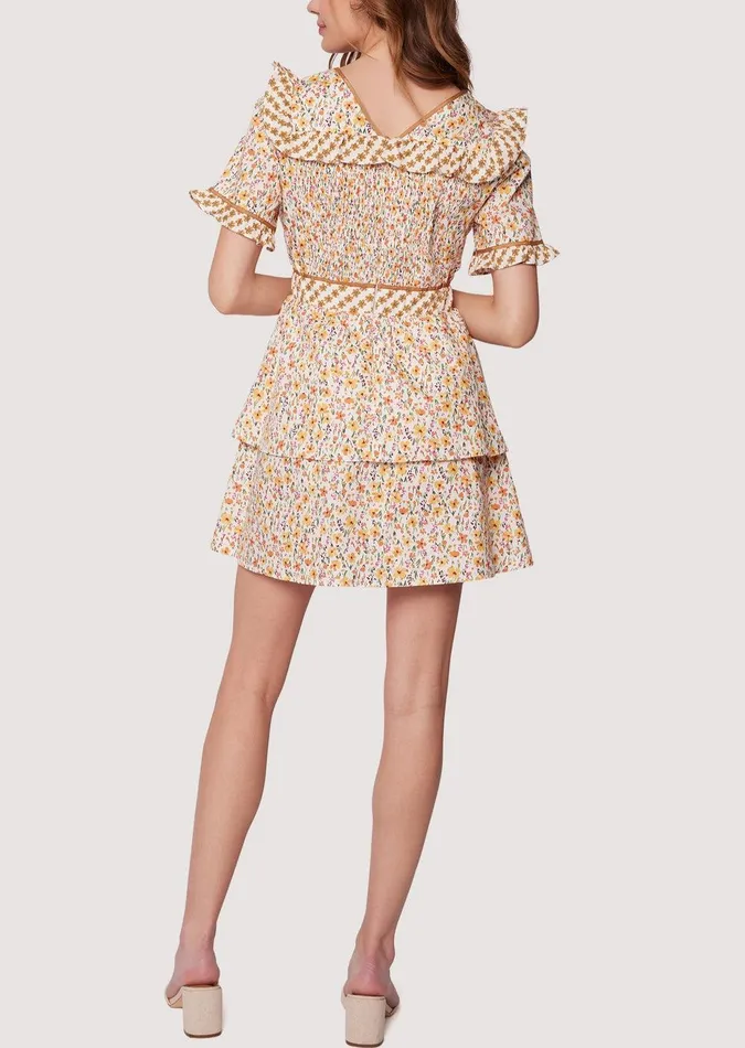 Spring Sunrise Mini Dress Yellowmultifloral Women Lost Wander Dresses
