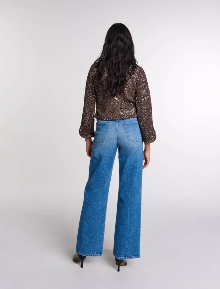 Sweaters and Cardigans Women Maje Sequinned Cardigan Brown