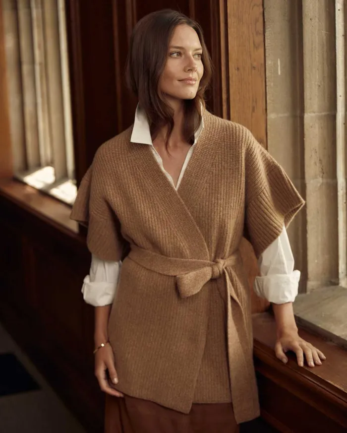 Sweaters and Knits Women Billy Reid Shell Wrap Cardigan Camel