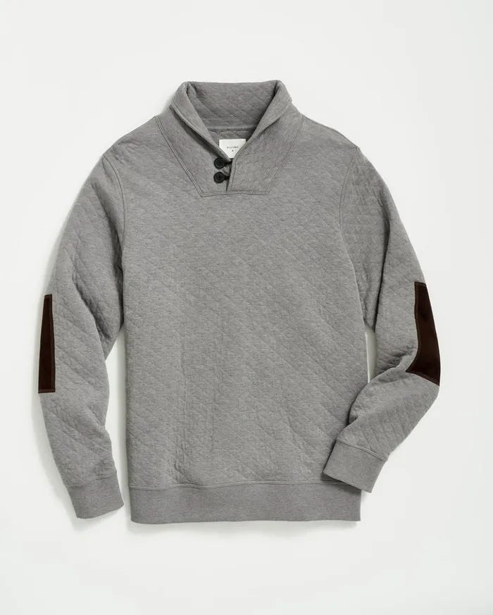 Sweaters and Sweatshirts Men Billy Reid Diamond Quilt Shawl Medium Grey