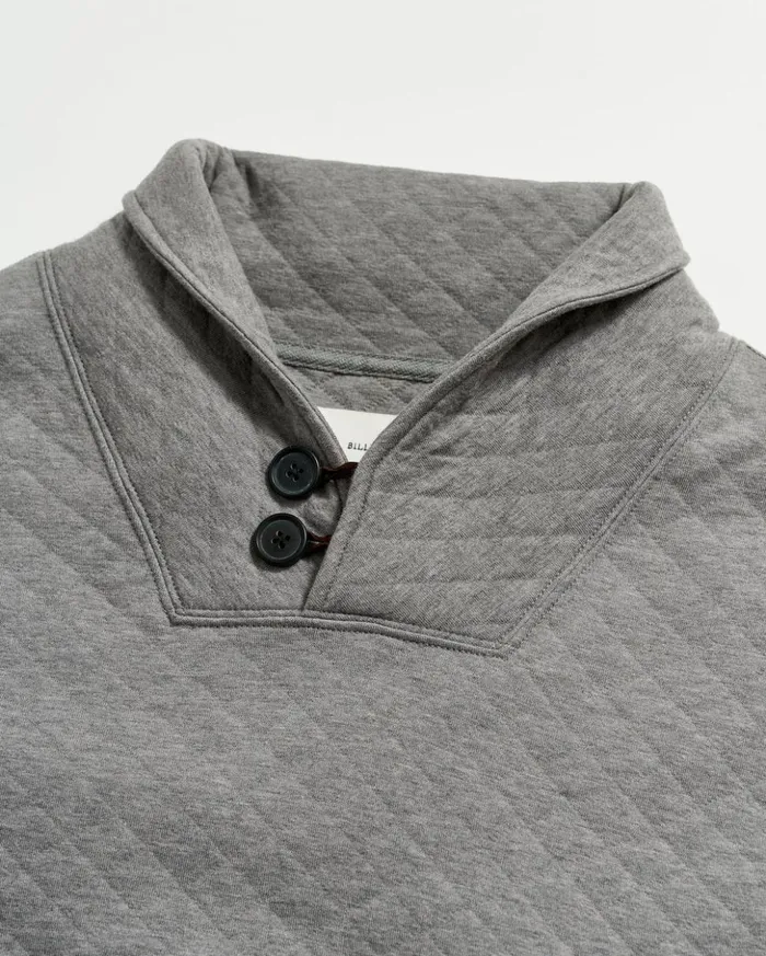 Sweaters and Sweatshirts Men Billy Reid Diamond Quilt Shawl Medium Grey