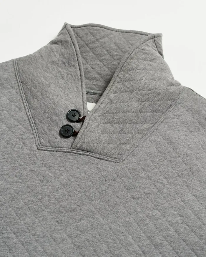 Sweaters and Sweatshirts Men Billy Reid Diamond Quilt Shawl Medium Grey