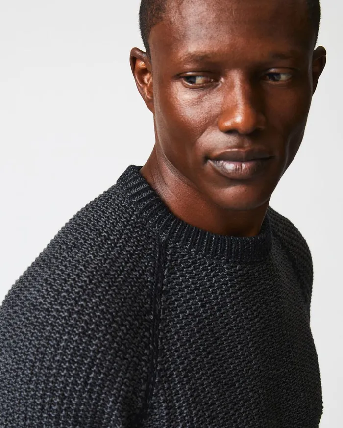 Sweaters and Sweatshirts Men Billy Reid Marled Crewneck Sweater Black