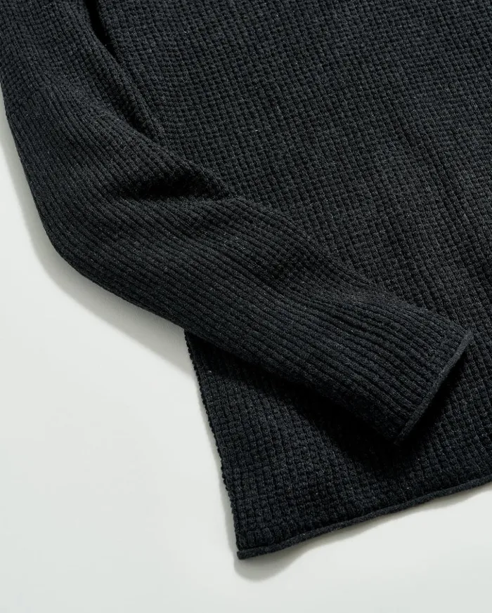 Sweaters and Sweatshirts Men Billy Reid Mini Waffle Crew Charcoal