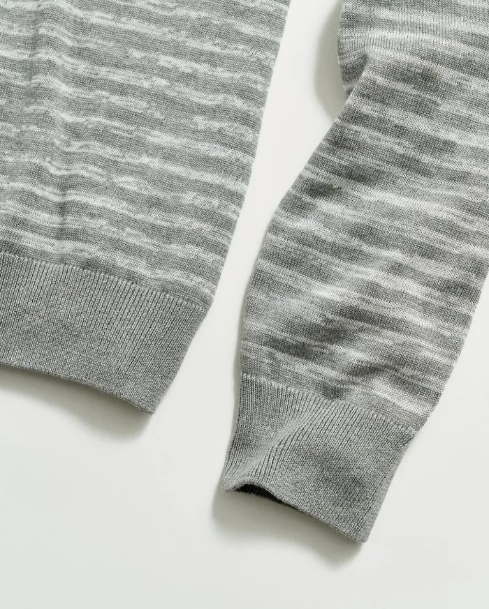 Sweaters and Sweatshirts Men Billy Reid Space Dye Stripe Crew Grey