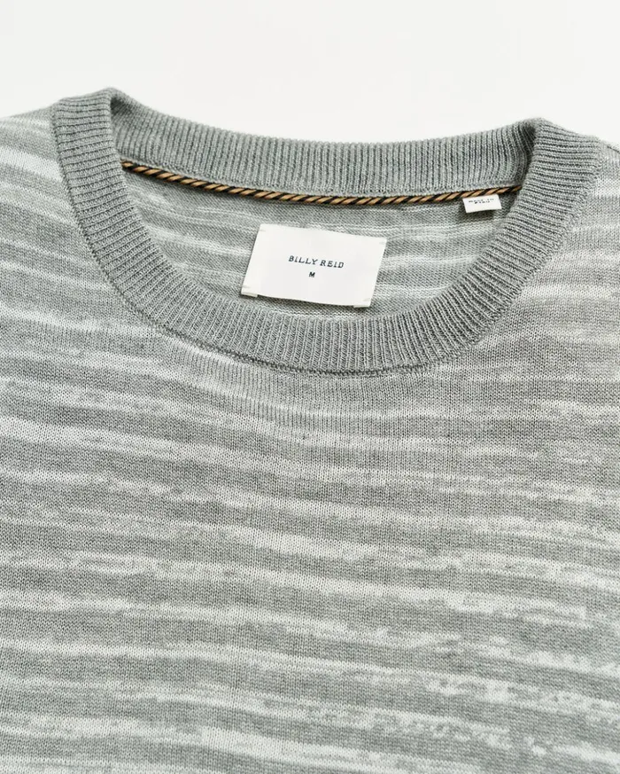 Sweaters and Sweatshirts Men Billy Reid Space Dye Stripe Crew Grey