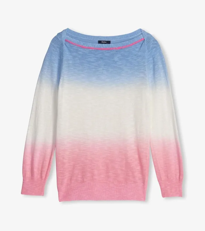 Sweaters Women Hatley 34 Sleeve Knit Breton Sunset Dip Dye