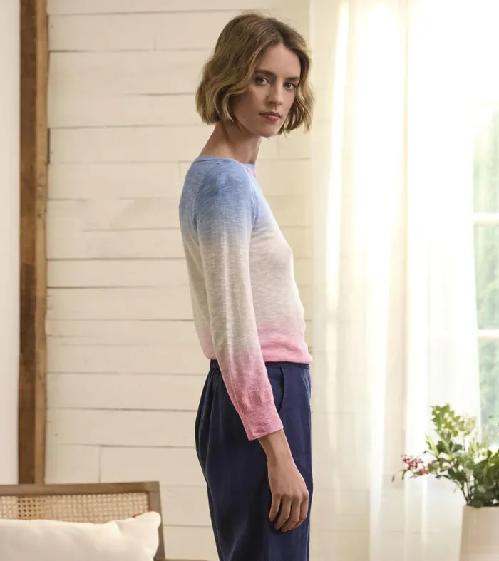Sweaters Women Hatley 34 Sleeve Knit Breton Sunset Dip Dye