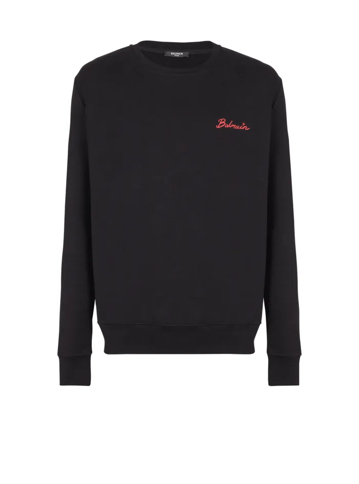 Sweatshirt With Kiss Print Black Men Balmain Sweatshirts