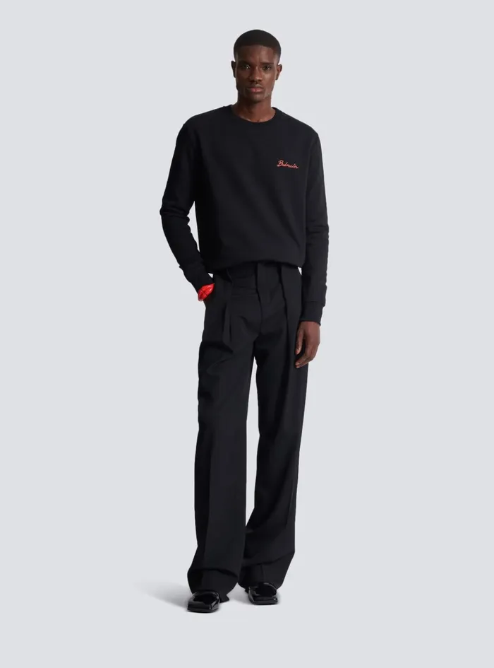 Sweatshirt With Kiss Print Black Men Balmain Sweatshirts