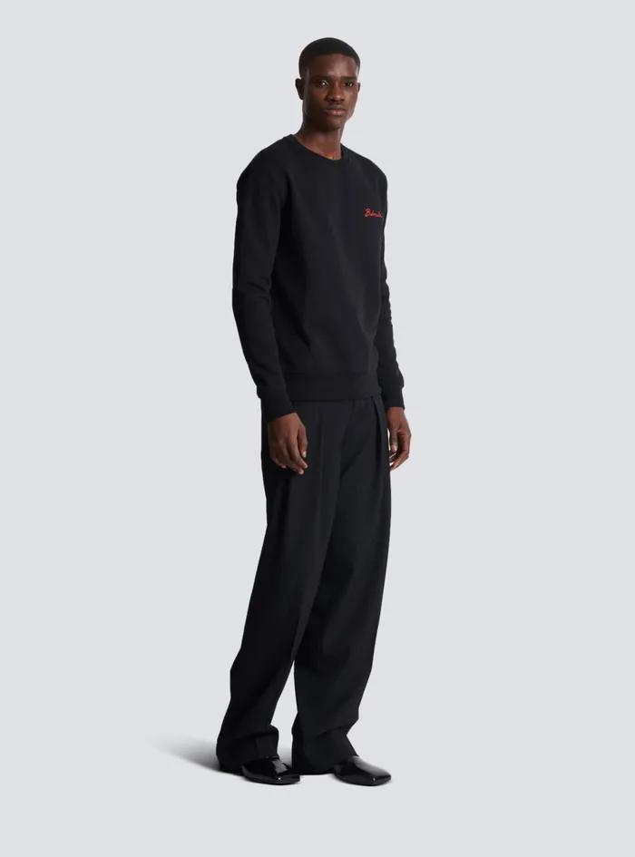 Sweatshirt With Kiss Print Black Men Balmain Sweatshirts