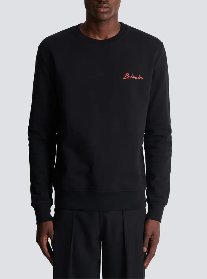Sweatshirt With Kiss Print Black Men Balmain Sweatshirts