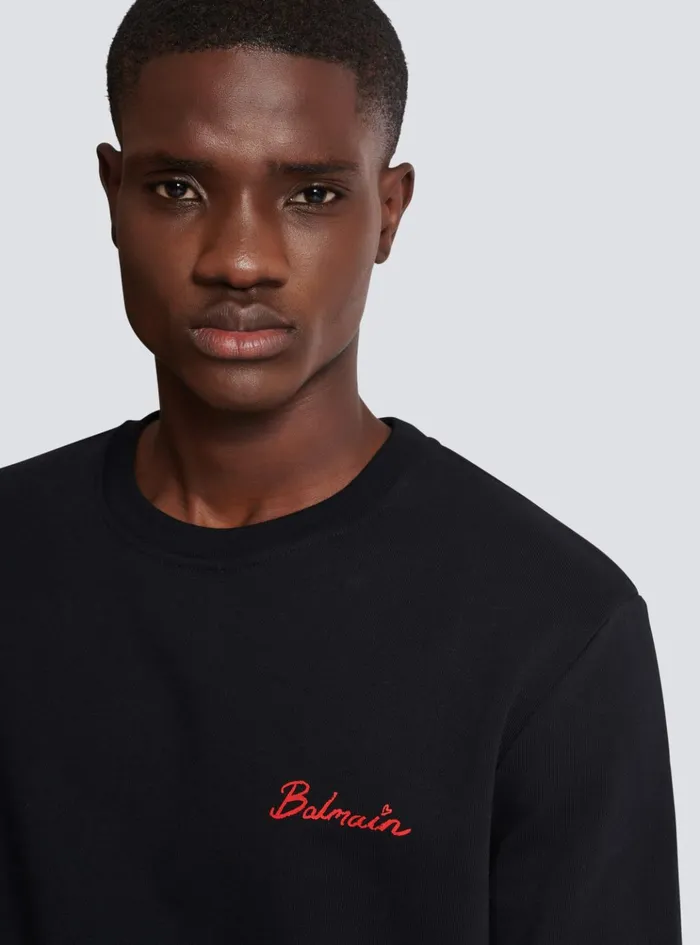 Sweatshirt With Kiss Print Black Men Balmain Sweatshirts