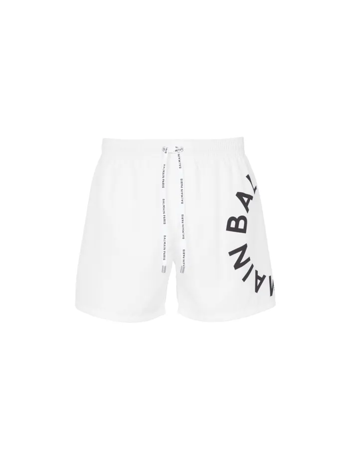 Swim Shorts White Men Balmain Swimwear