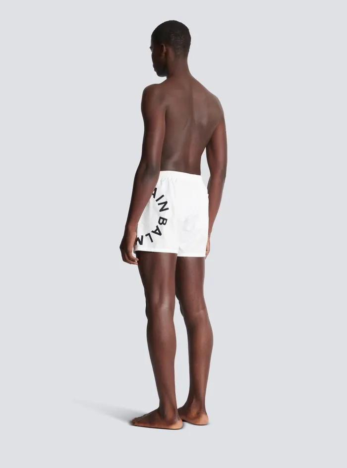 Swim Shorts White Men Balmain Swimwear