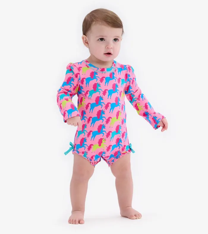 Swimwear Baby and Toddler Hatley Rock Star Unicorn Baby Rashguard Swimsuit