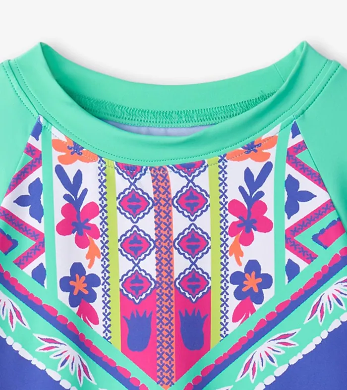 Swimwear Girls Hatley Girls Kaleidoscope Long Sleeve Rashguard