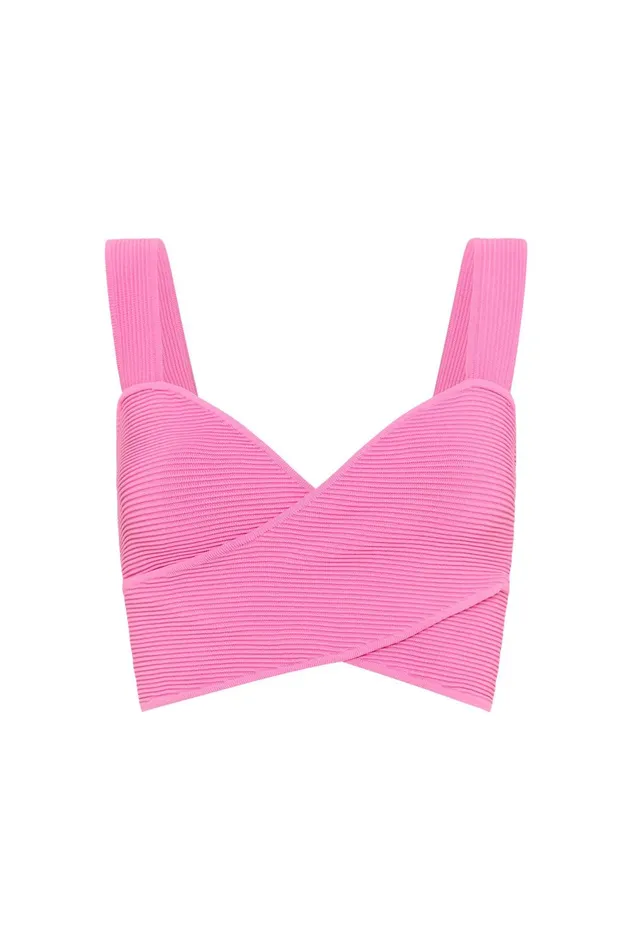 Sybil Twist Knit Bustier Brilliant Pink Women Aje Body 038 Crepe Knit